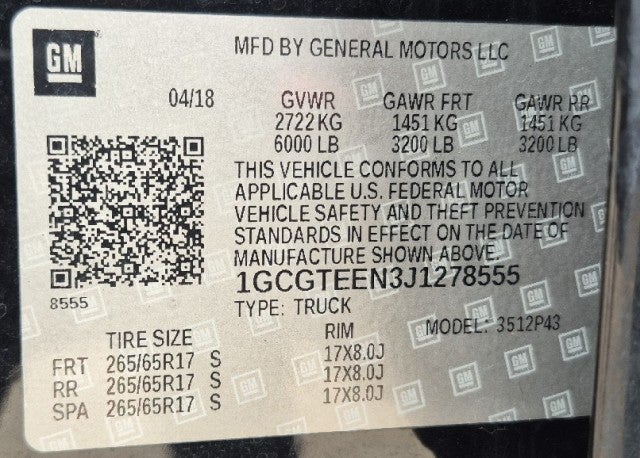 2018 Chevrolet Colorado 4WD ZR2