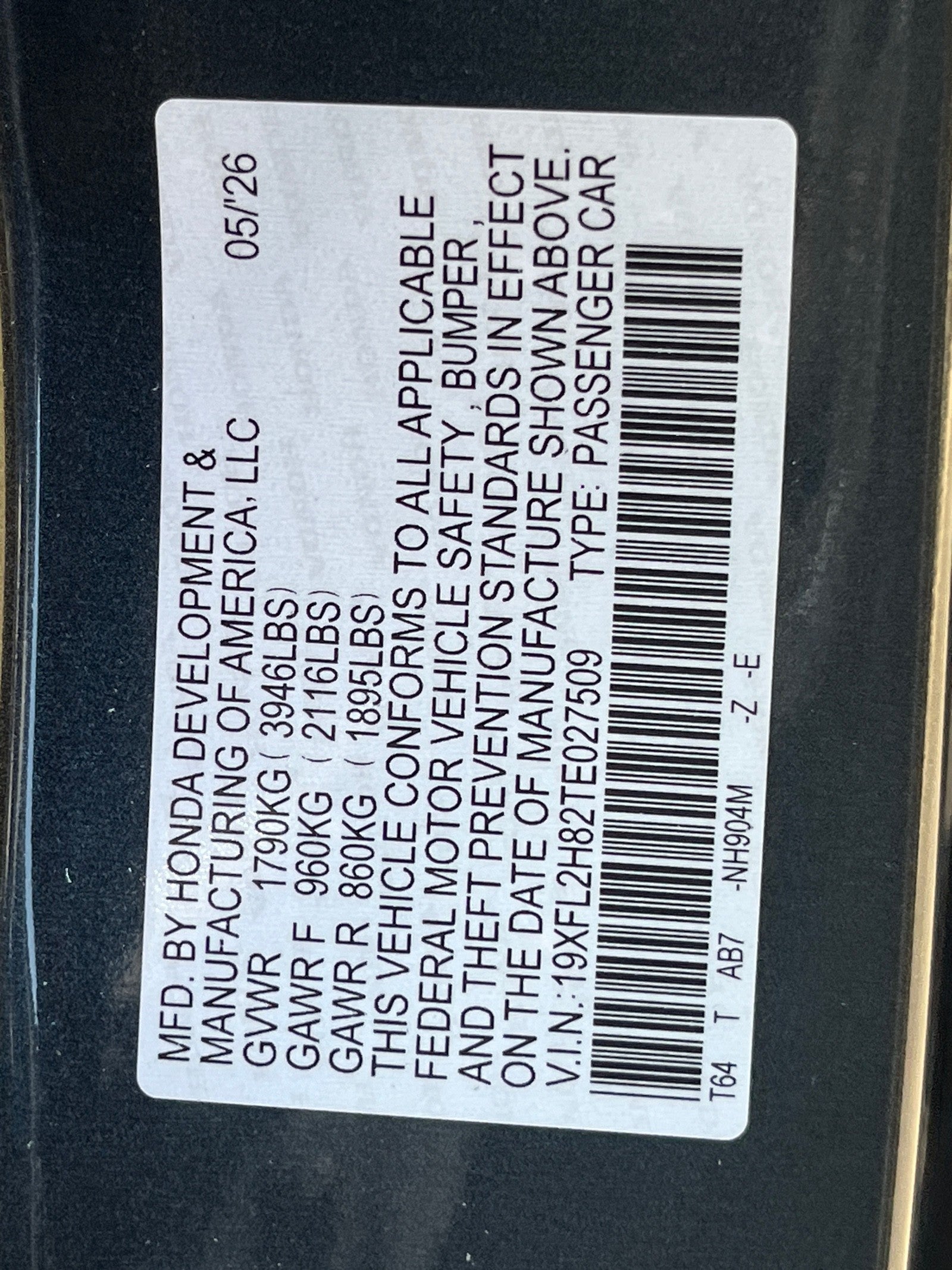 2026 Honda Civic Hatchback Sport