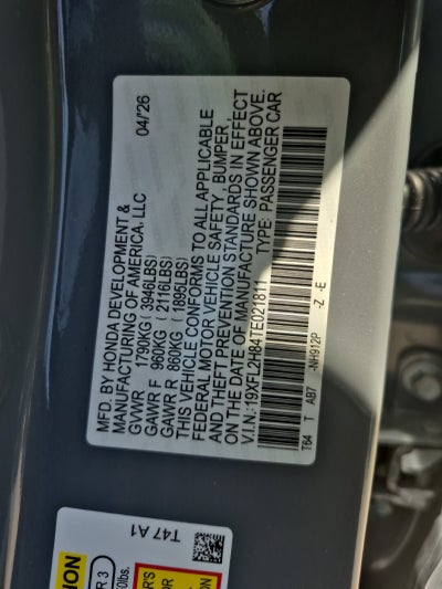 2026 Honda Civic Hatchback Sport