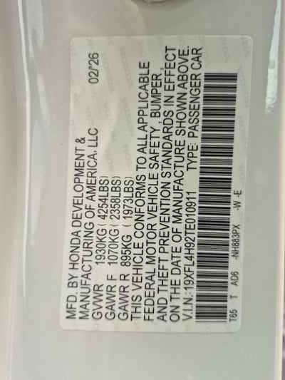 2026 Honda Civic Hatchback Hybrid Sport Touring