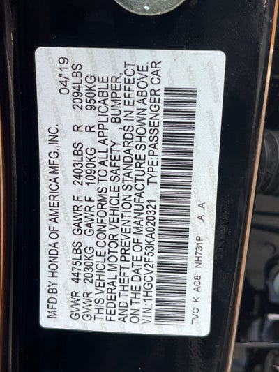 2019 Honda Accord Sedan EX-L 2.0T
