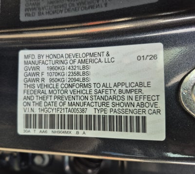 2026 Honda Accord Sedan LX