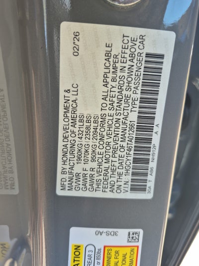 2026 Honda Accord Sedan SE