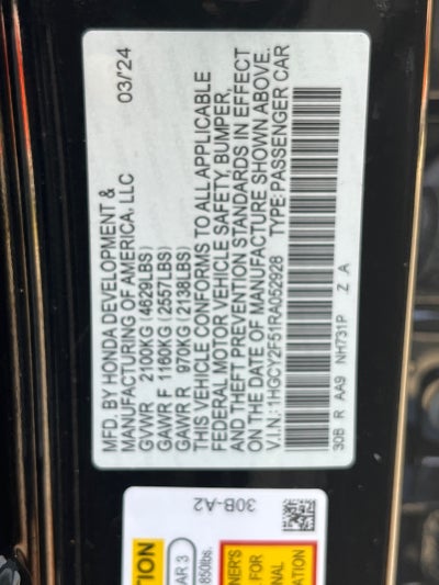 2024 Honda Accord Hybrid Sport