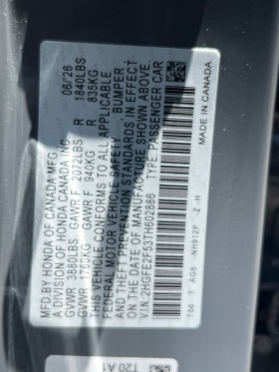 2026 Honda Civic Sedan Sport