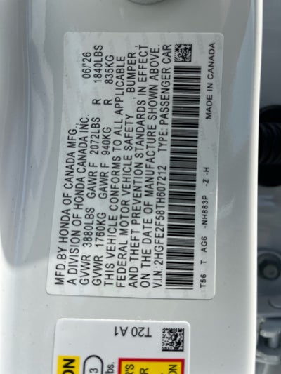 2026 Honda Civic Sedan Sport