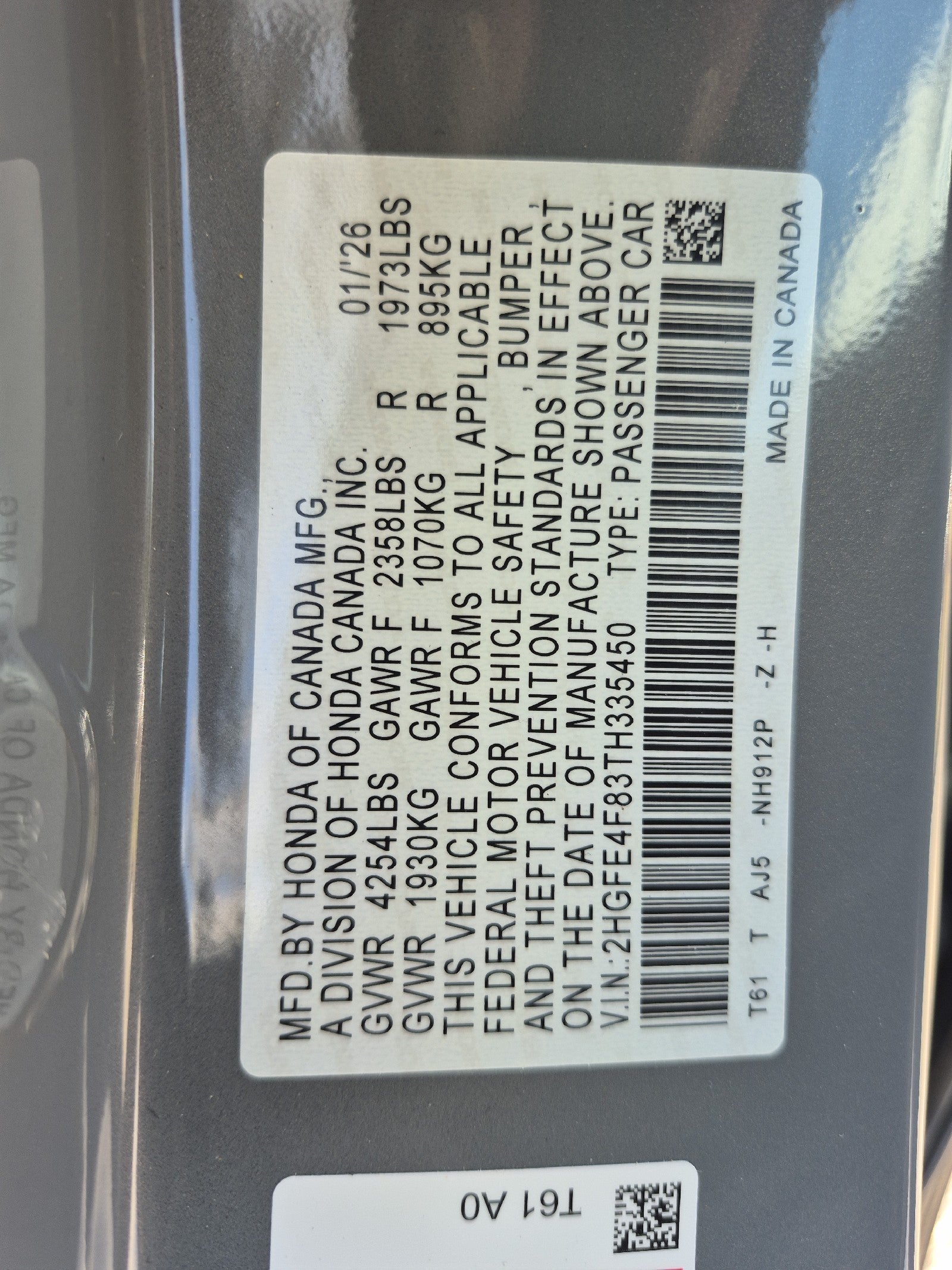 2026 Honda Civic Sedan Hybrid Sport