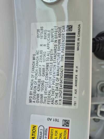 2026 Honda Civic Sedan Hybrid Sport