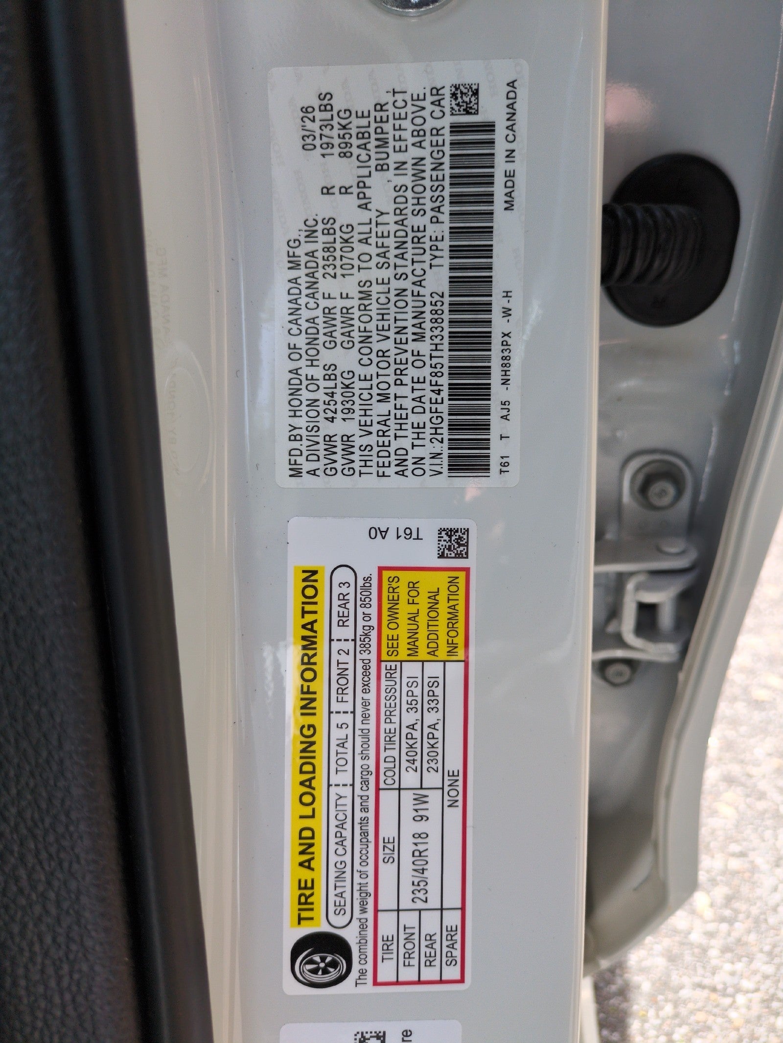 2026 Honda Civic Sedan Hybrid Sport