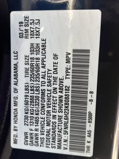 2019 Honda Odyssey LX