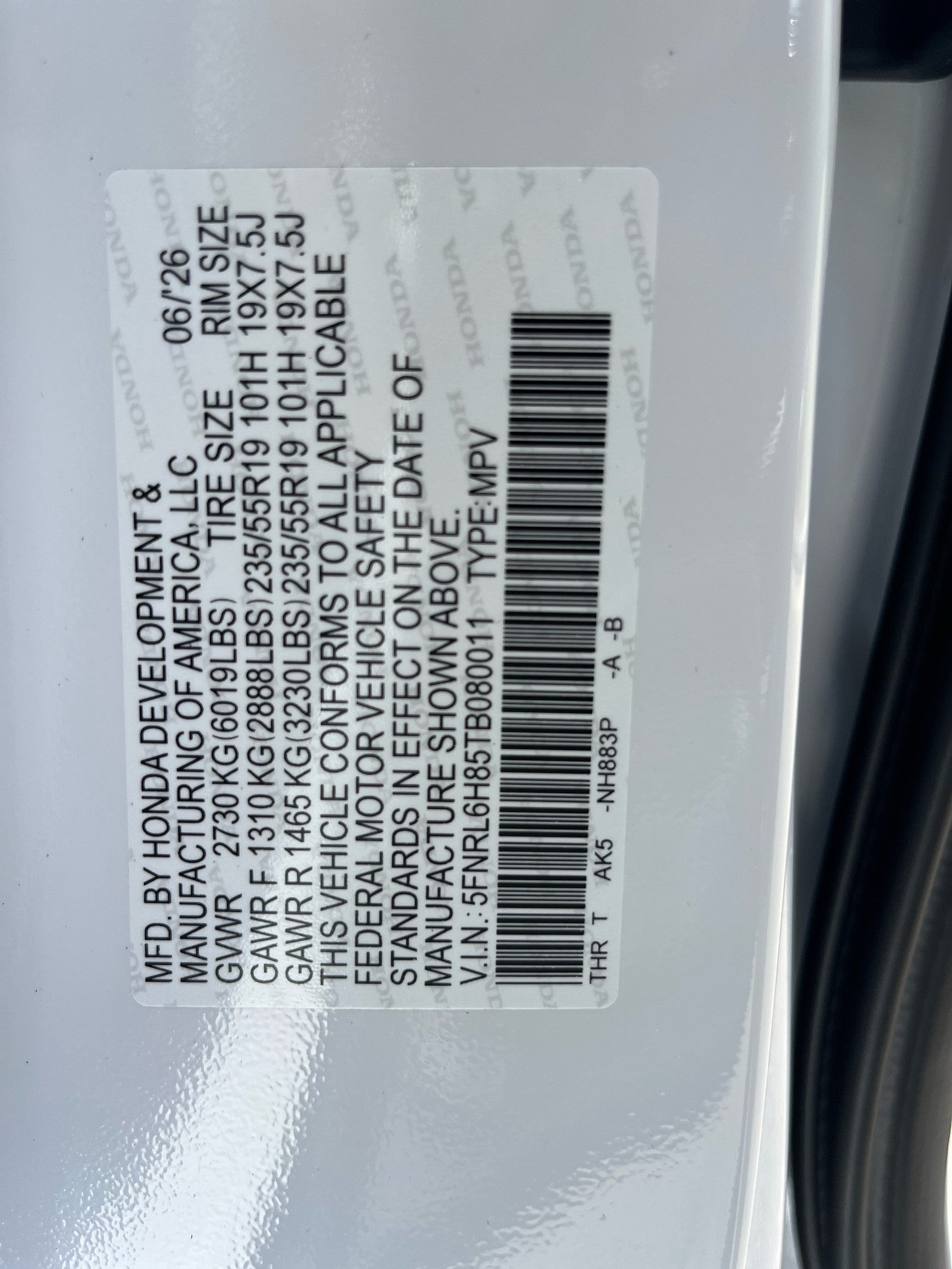 2026 Honda Odyssey Touring