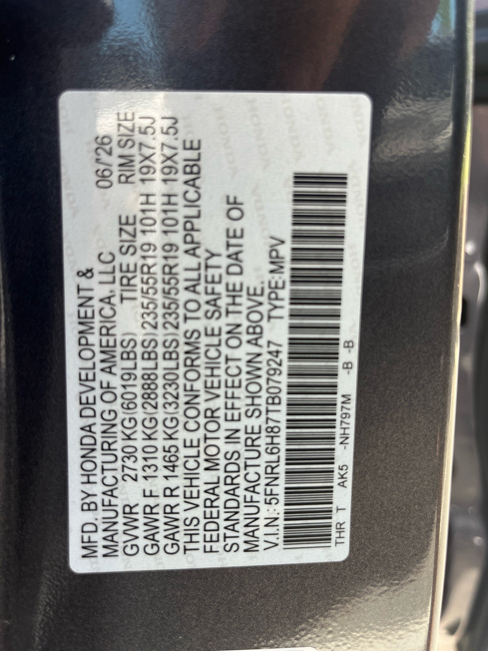 2026 Honda Odyssey Touring