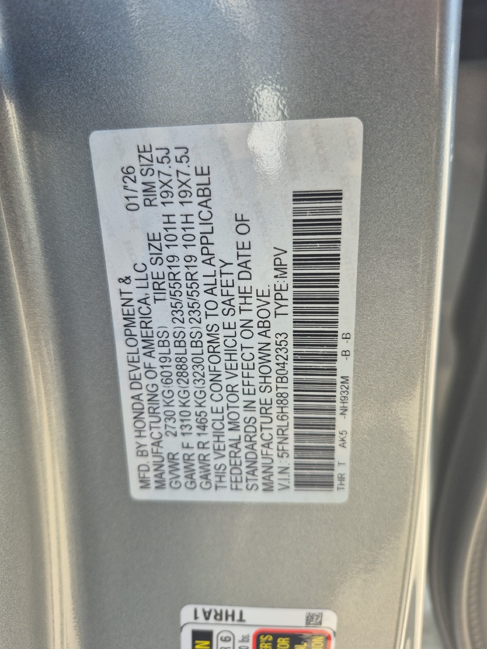 2026 Honda Odyssey Touring