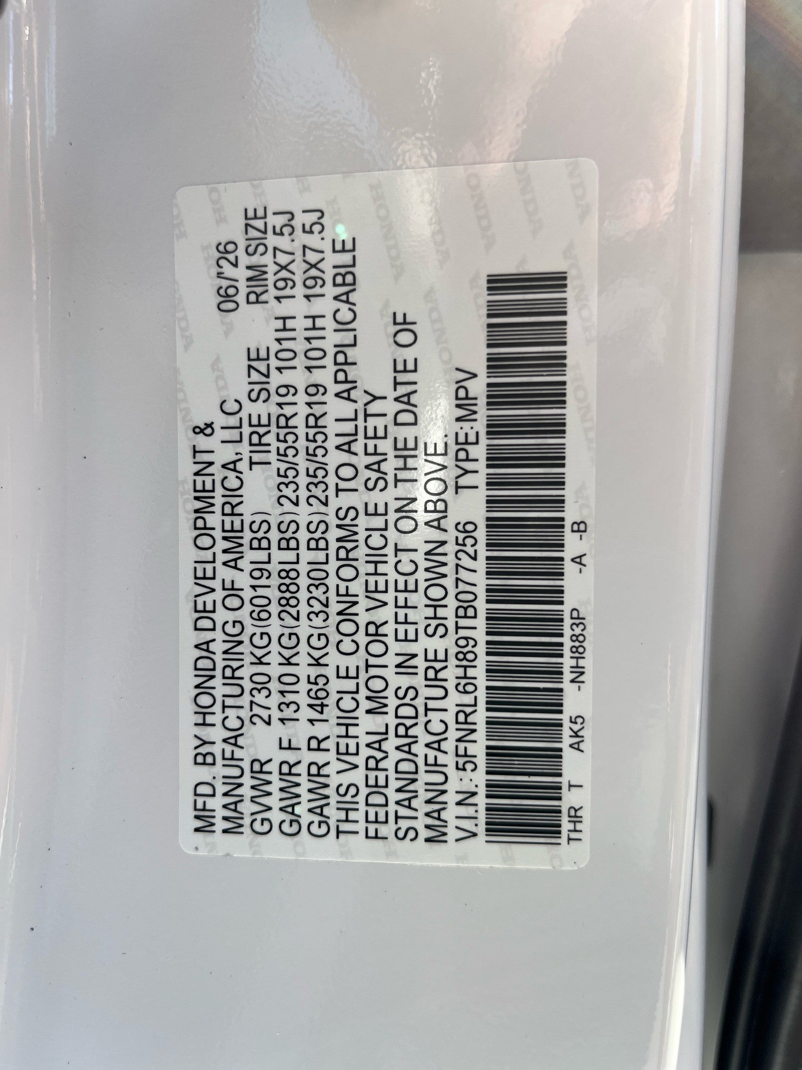 2026 Honda Odyssey Touring