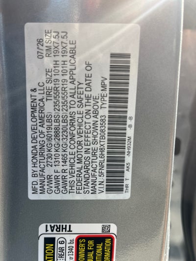 2026 Honda Odyssey Touring