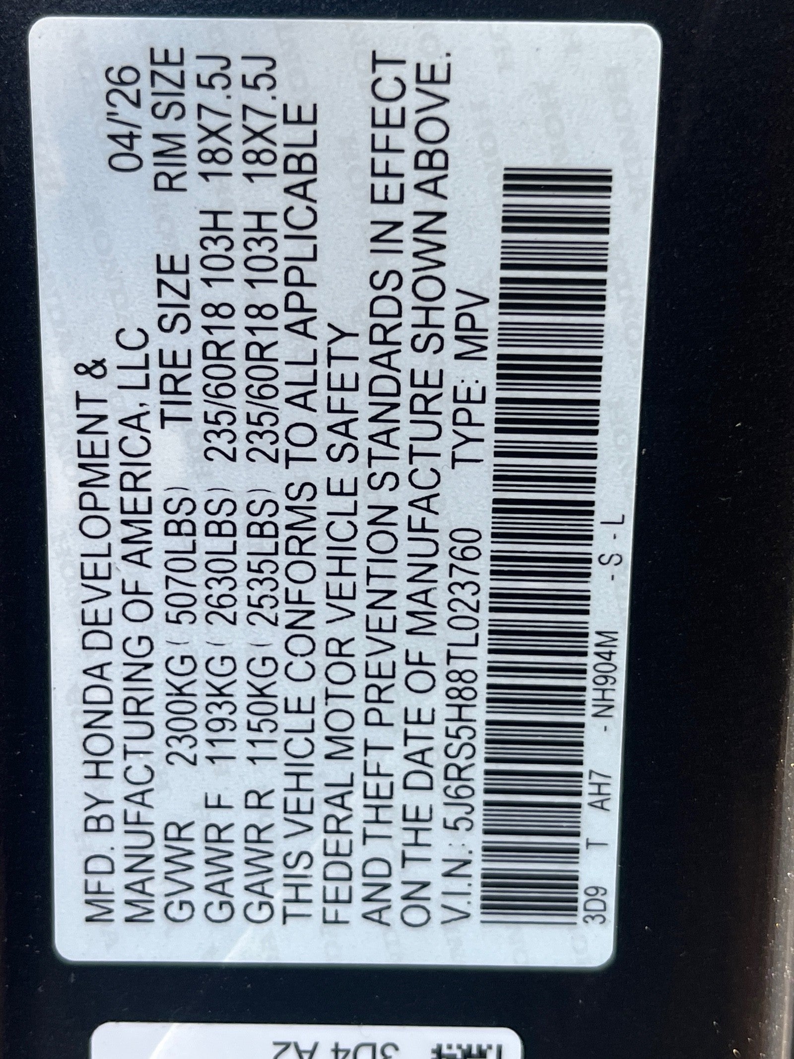 2026 Honda CR-V Hybrid Sport-L