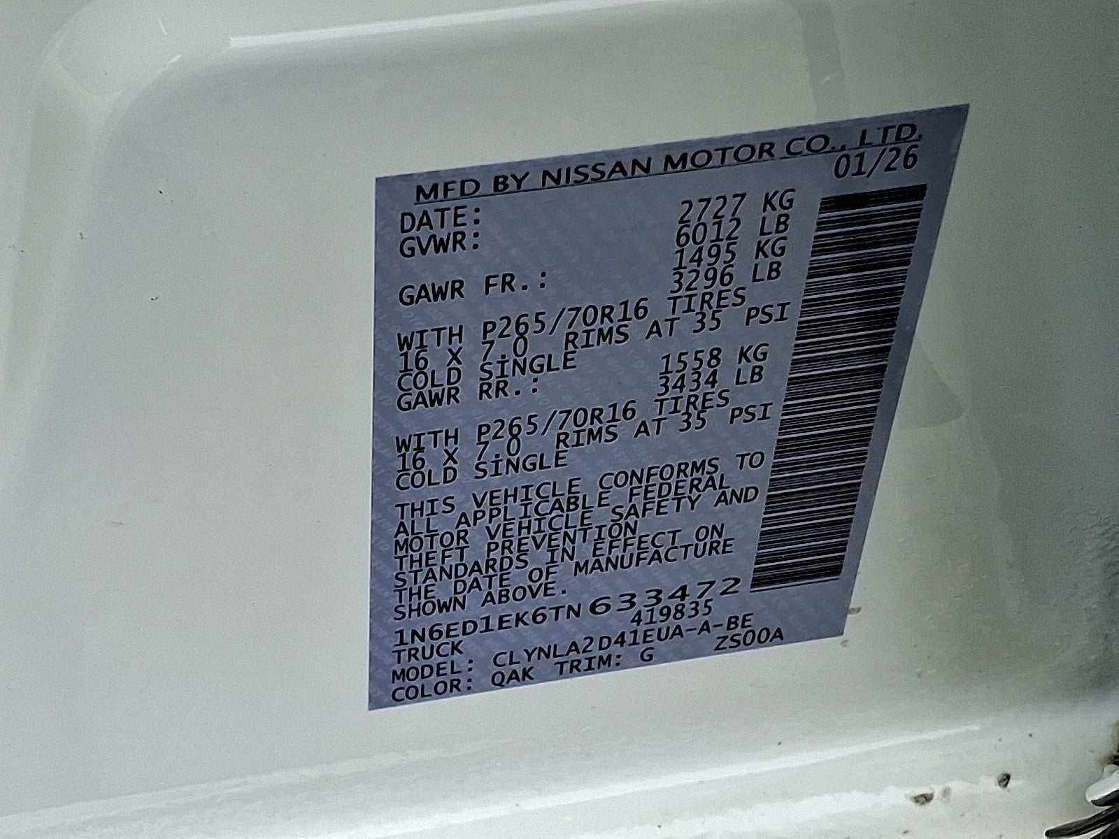 2026 Nissan Frontier Crew Cab S