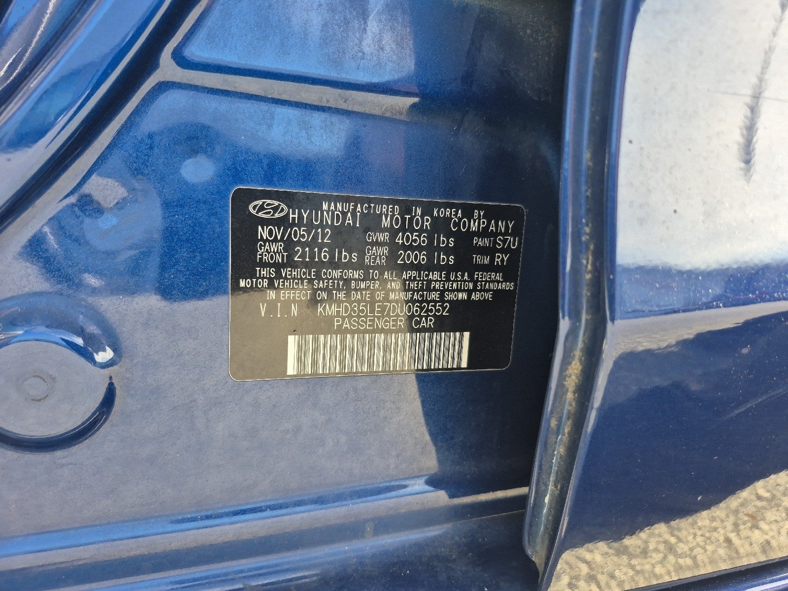 2013 Hyundai Elantra GT w/Blue Int