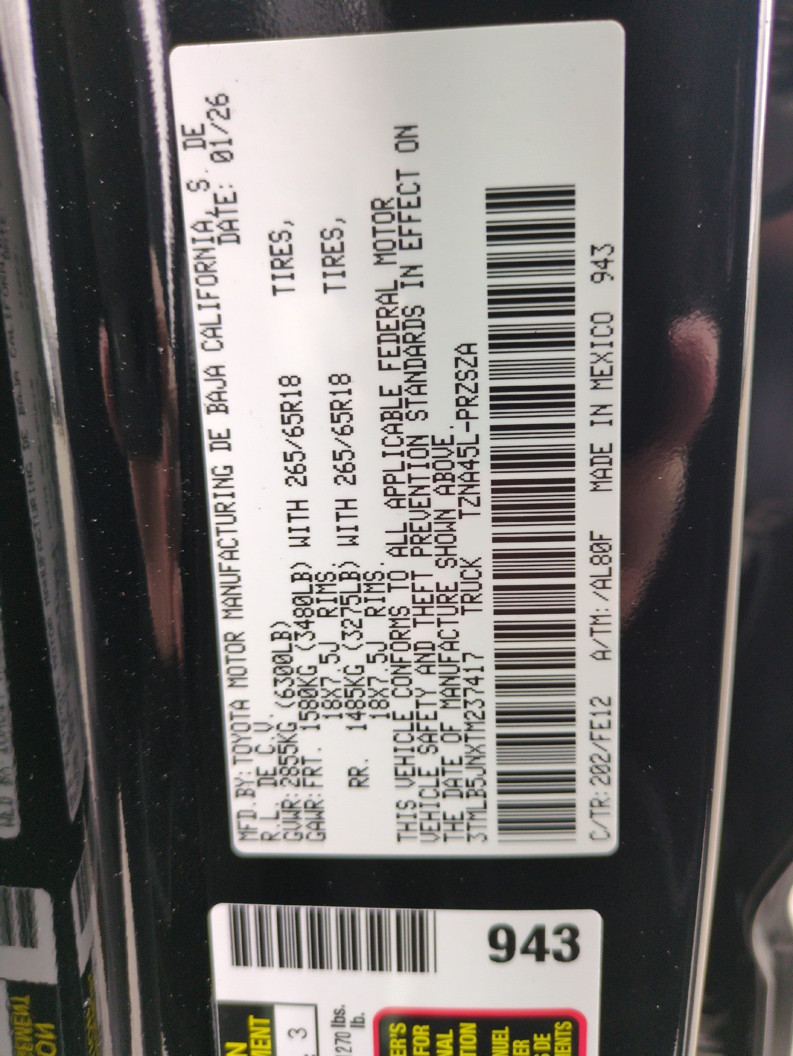 2026 Toyota Tacoma 4WD 4WD DBL TRD SPT 6'