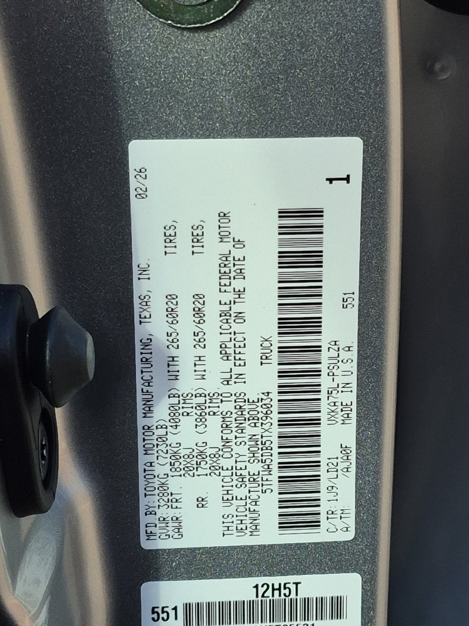 2026 Toyota Tundra 4WD 4WD CREW LIMITED 5.5