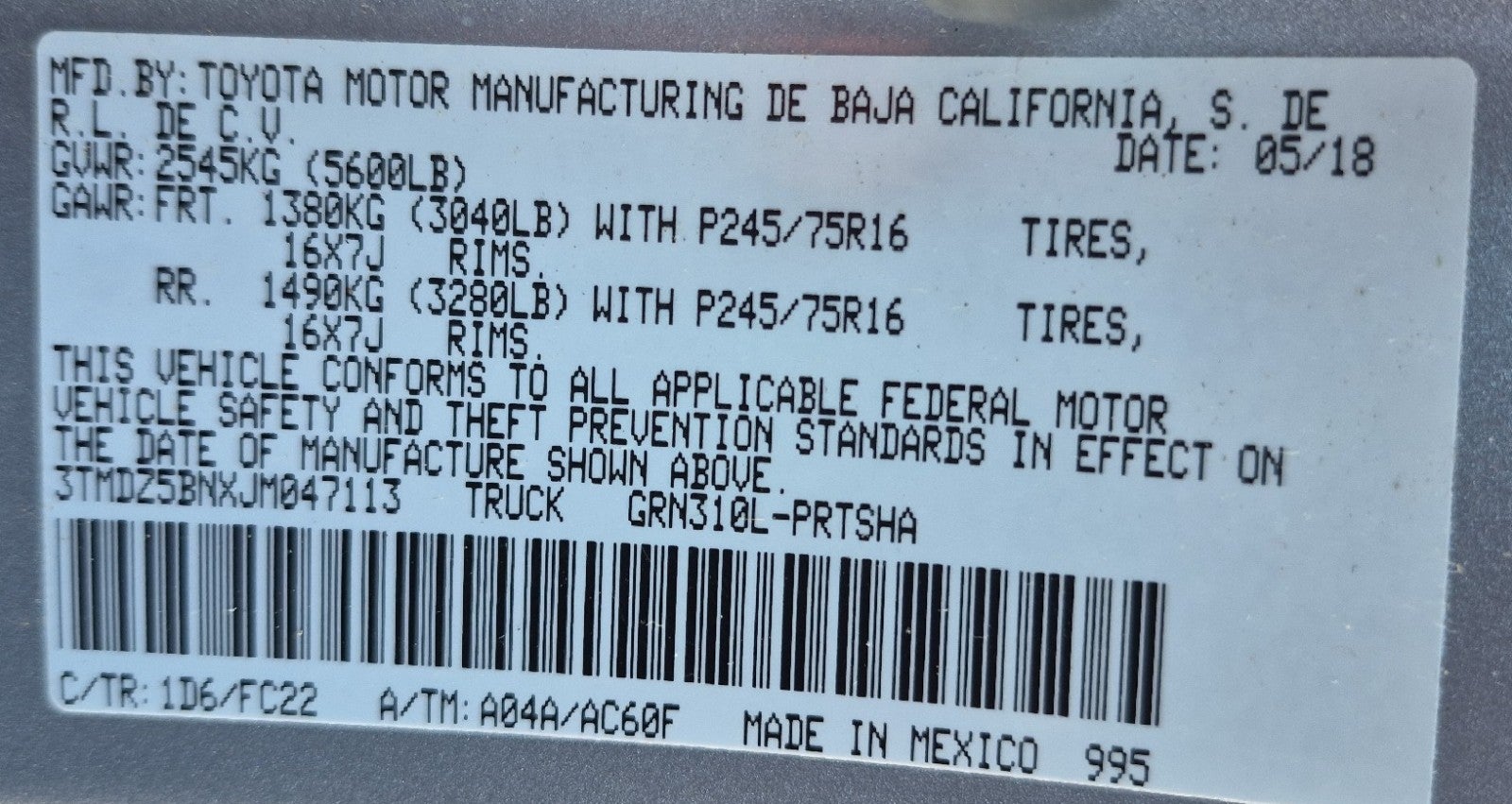 2018 Toyota Tacoma SR5