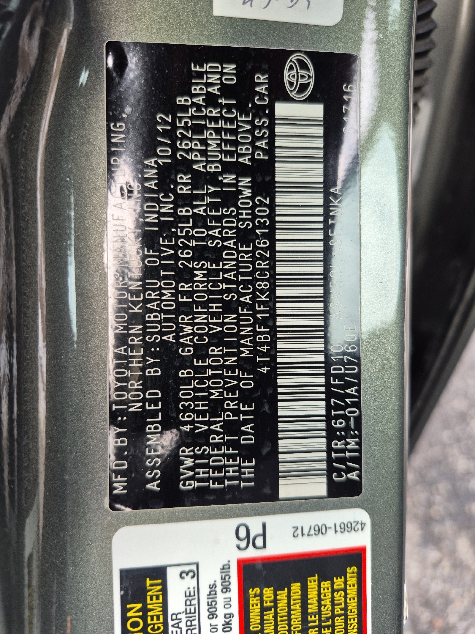 2012 Toyota Camry LE