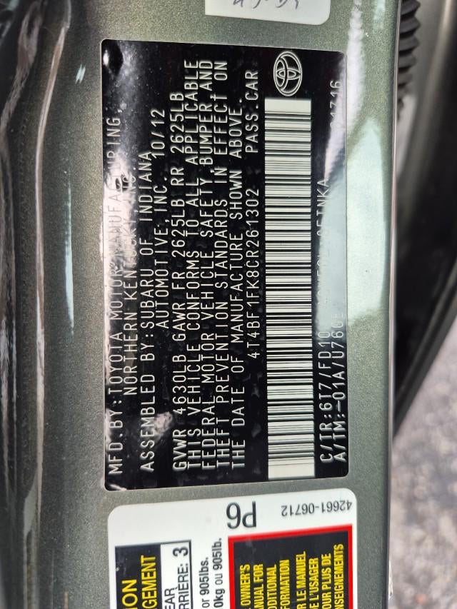 2012 Toyota Camry LE